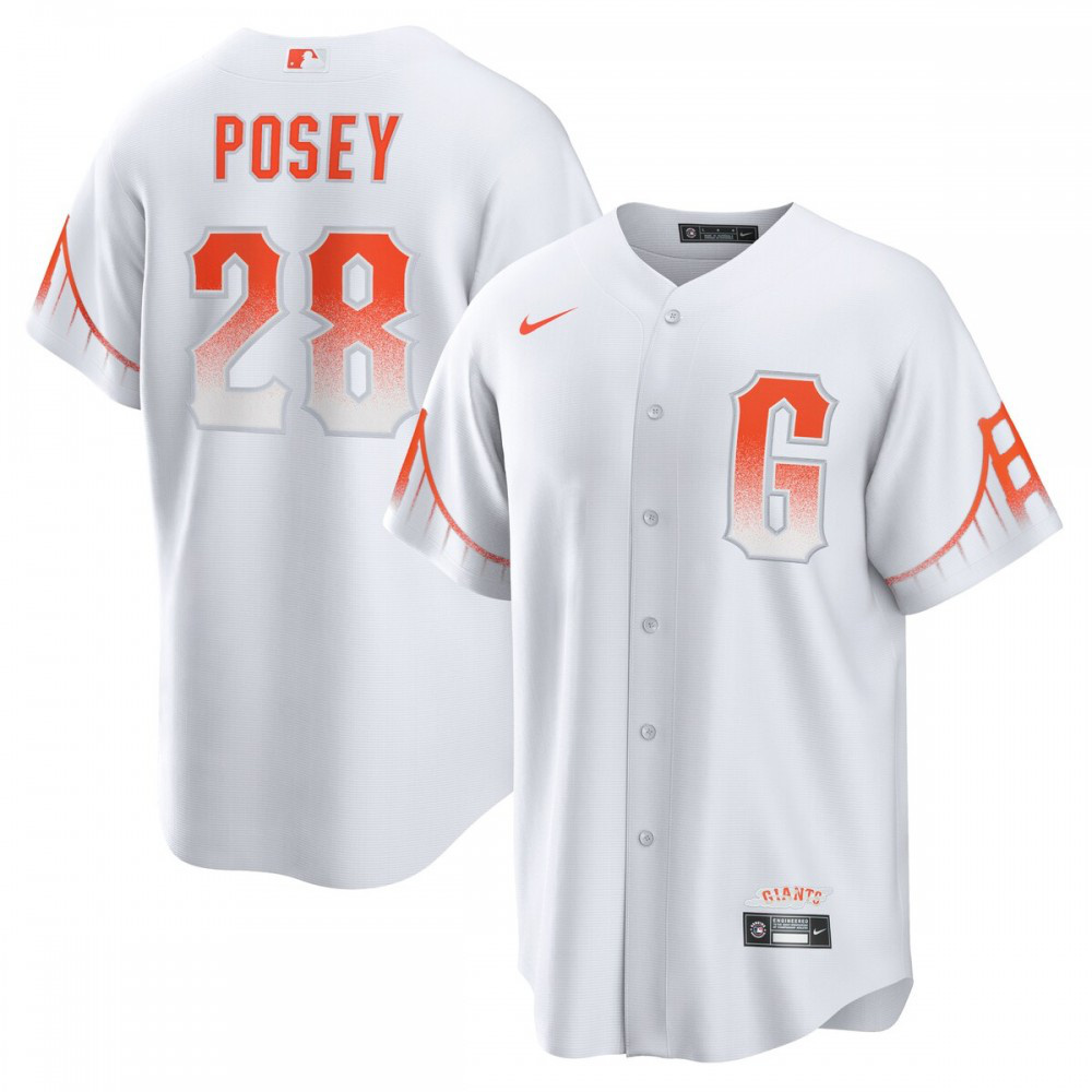 Buster Posey San Francisco Giants 2021 City Connect Replica Player Jersey - White-Pro Kit Vault | Brand New 26/27 Sports Jerseys